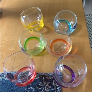 Six Wobbly Czech Crystal Shot glasses